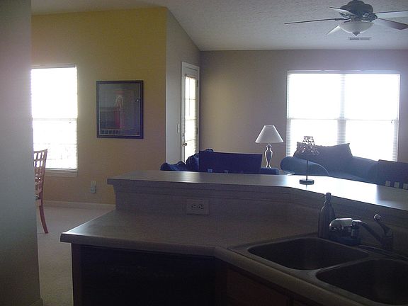 View from kitchen to great room