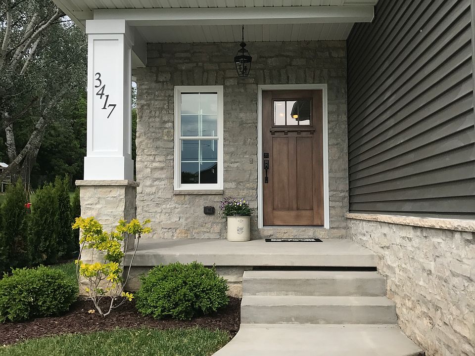 Front walkway landscaped 
