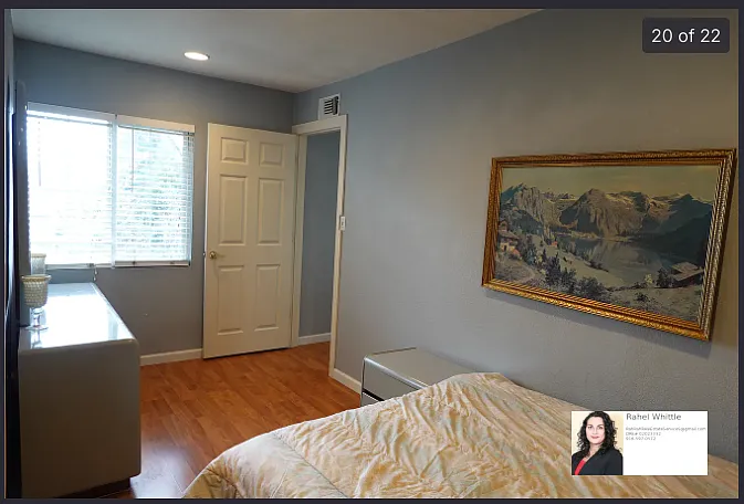 (Queen bed option shown) different angle looking out to door of upstairs loft, and window view