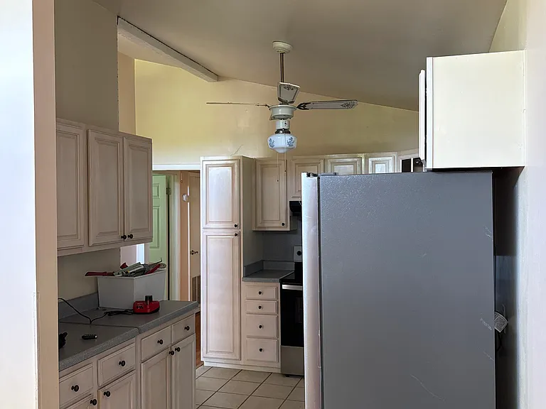 View of kitchen when entering side door