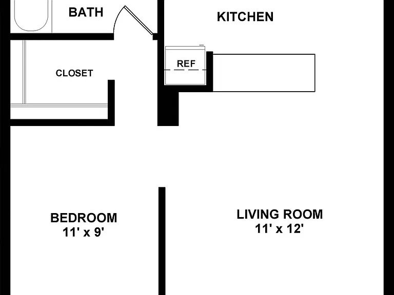 1 BD / 1 BA 500 SF