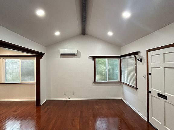 Pitched beam ceiling living room