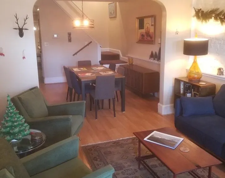 front room into dining room