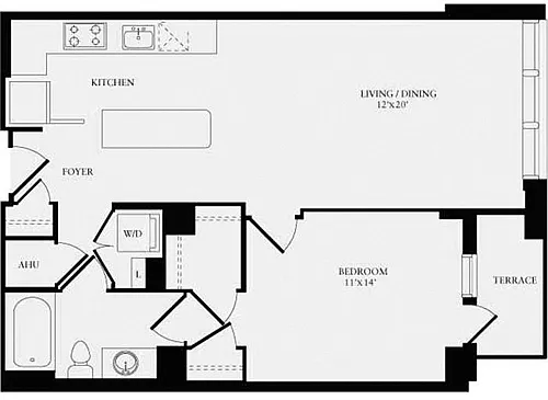 Floor plan 1 Bedroom M