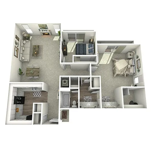 Floor plan Two Bedroom/One and One Half Bath