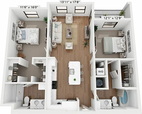 Floor plan Two-Bedroom Apartment