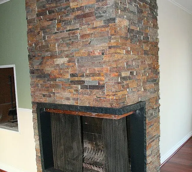 Wood burning fireplace