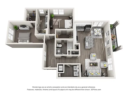 Floor plan B3 - Two Bedroom, Two Bathroom