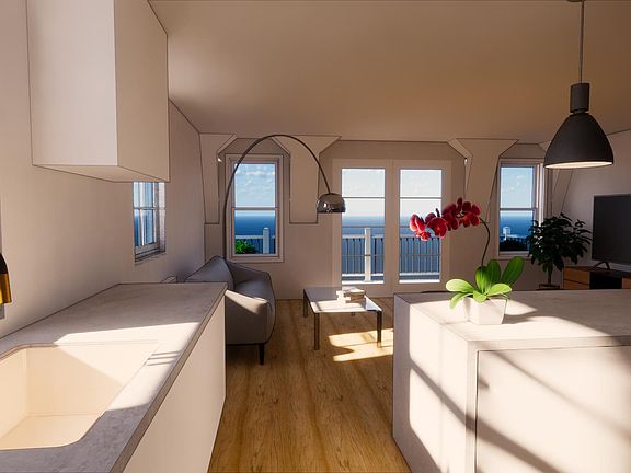 Soft close cabinets with additional storage in the kitchen island. Luxury cesar stone quartz countertops.