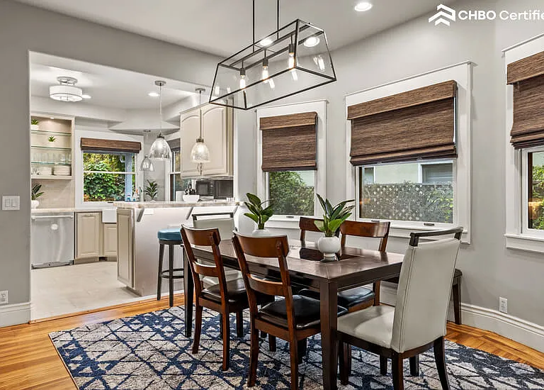 Dining room toward kitchen