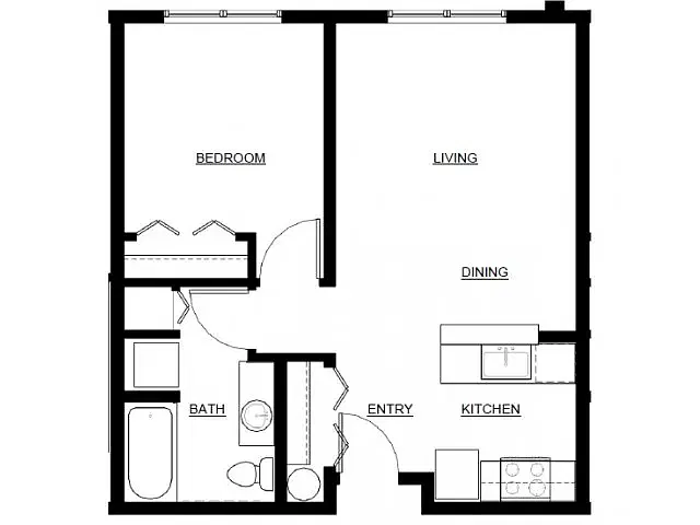 Floor plan ONE BEDROOM A