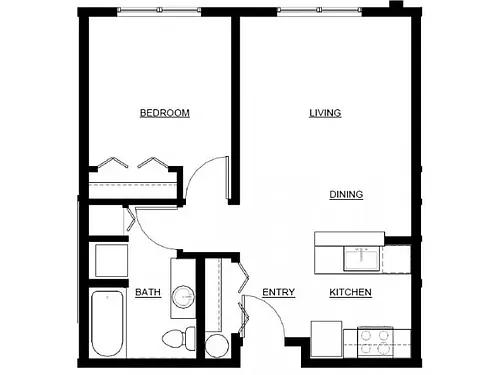 Floor plan ONE BEDROOM A