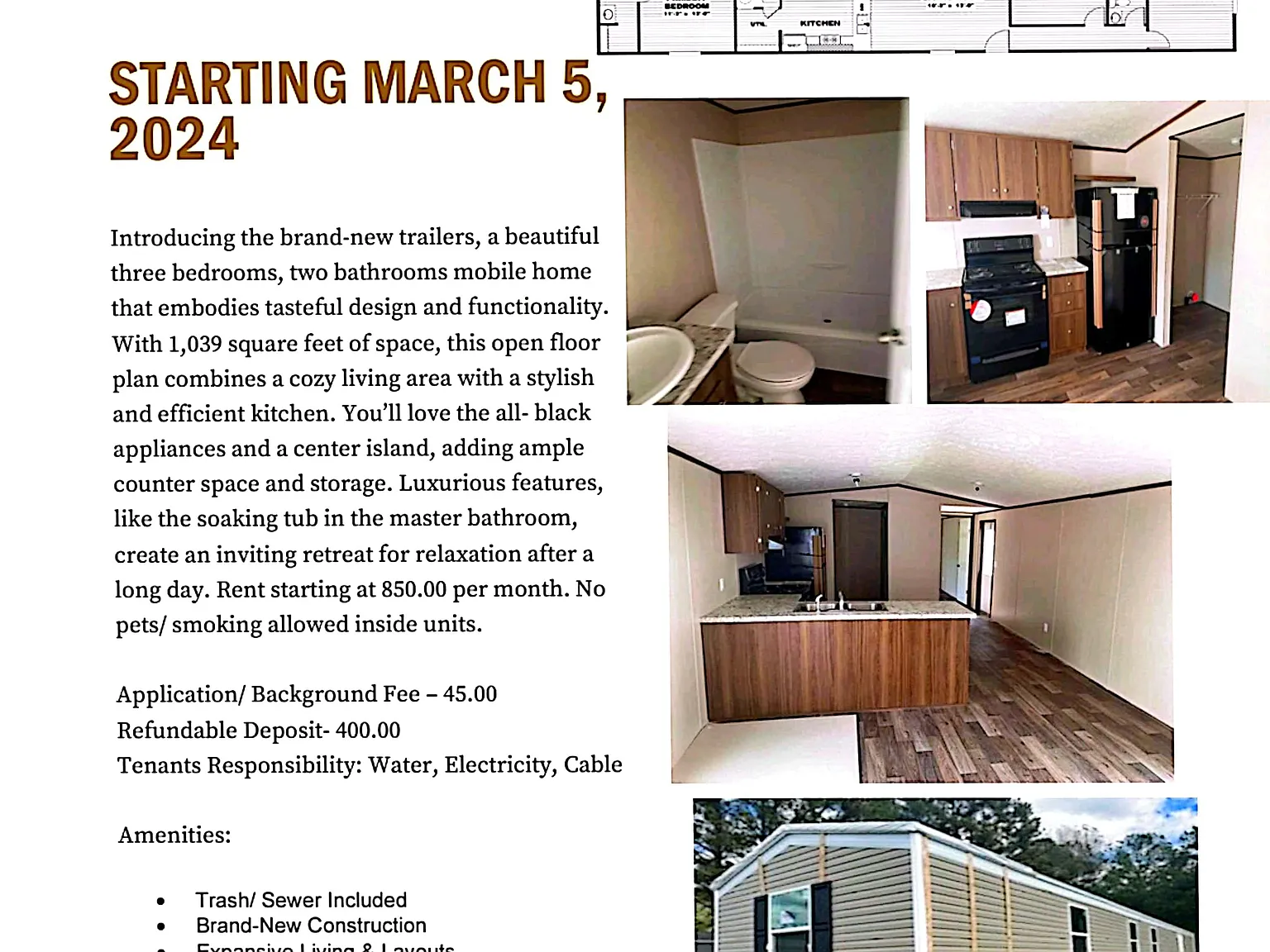3 bed, 2.0 bath, 1039 sqft, $875 — Photo 2