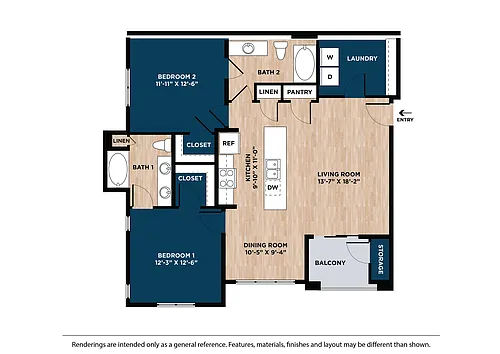 Floor plan Two Bedroom A2