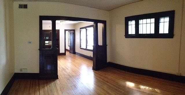 Living room to dinning room w/buffet