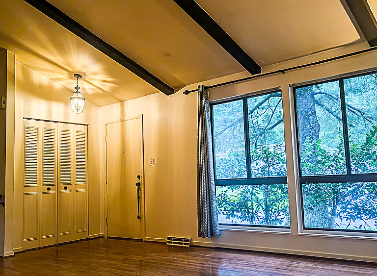 View of Family room facing front door