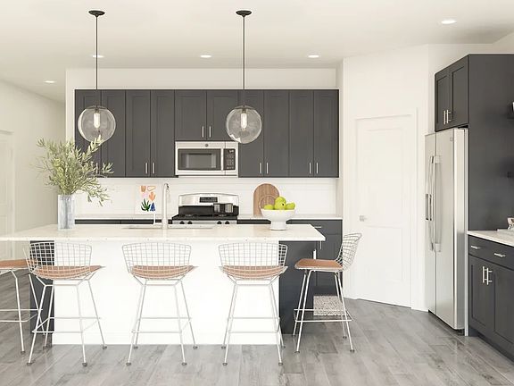 Kitchen with pendant lighting