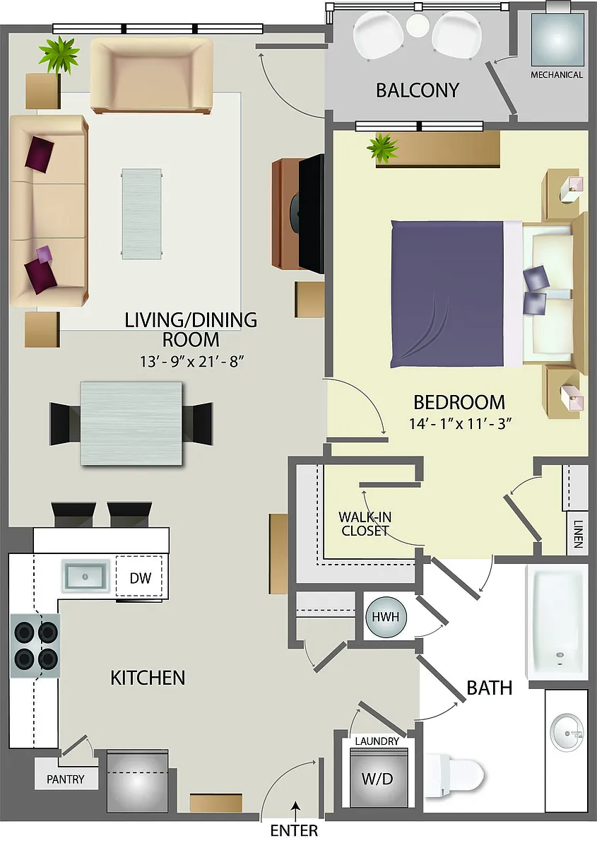 Floor plan 1J