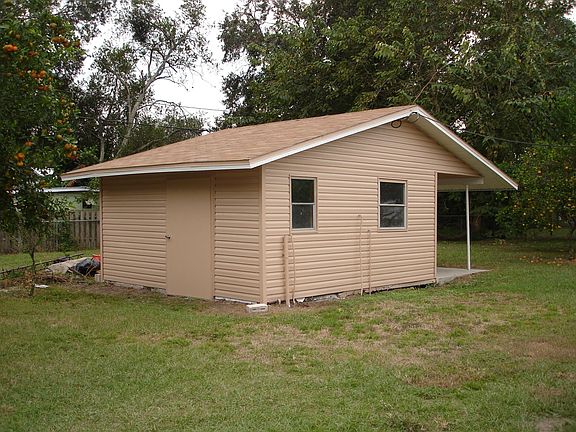 Storage shed with electric and water