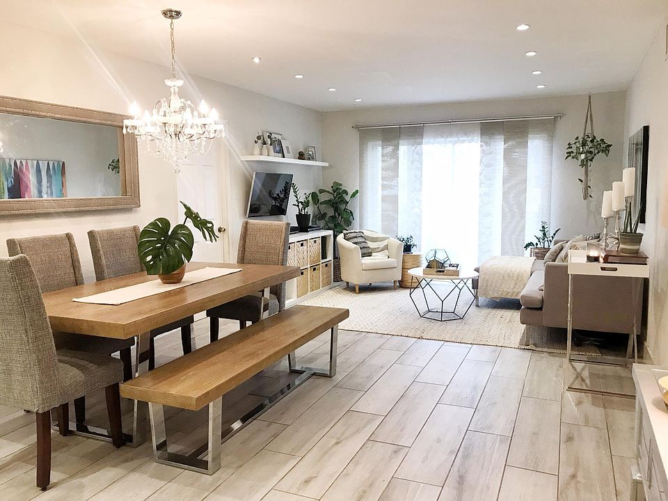 Open concept living and dining rooms