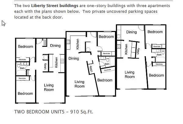 Floor plan Liberty Street Tri-plex