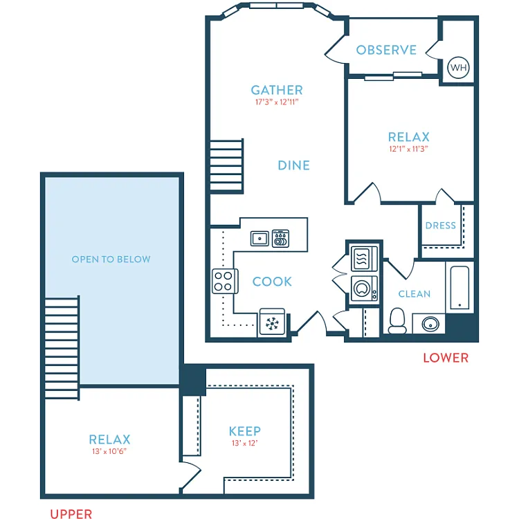 Floor plan 1081-1100 Waypointe A2 Loft