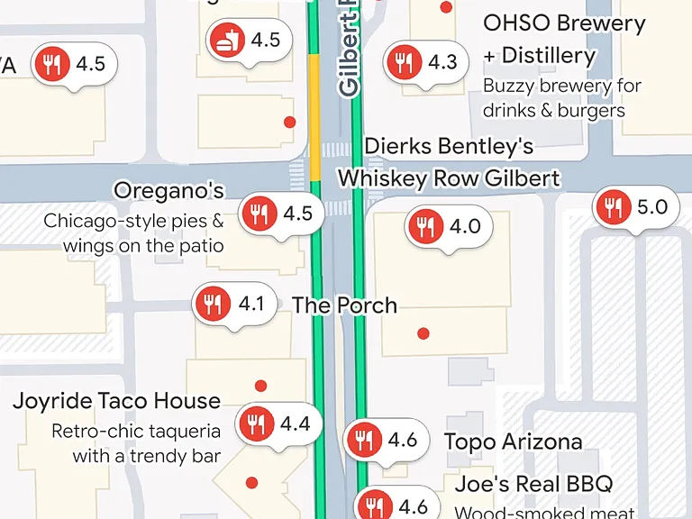 Or, dozens of restaurant choices