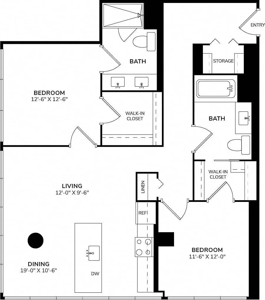 Floor plan Two Bedroom 10B
