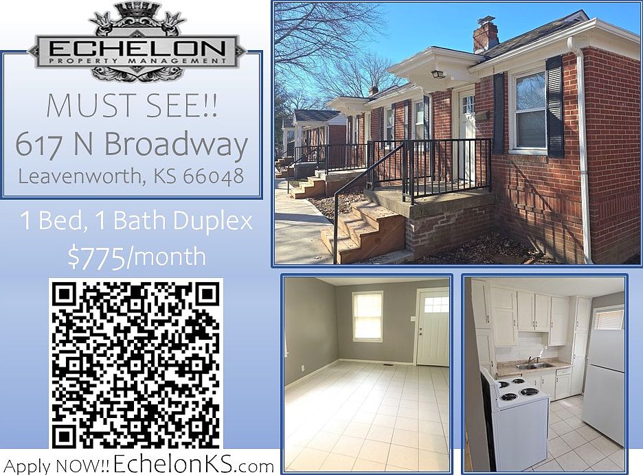 Move-In Ready Duplex
1 Bed, 1 Bath, Washer and Dryer Hook-ups!!