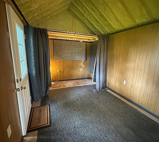 Insulated studio space in backyard