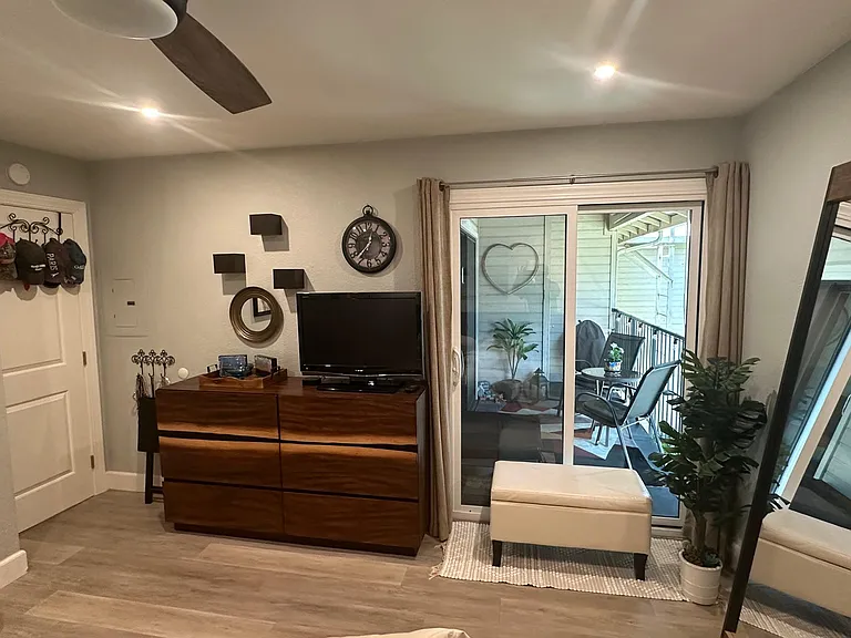 bedroom with door to patio