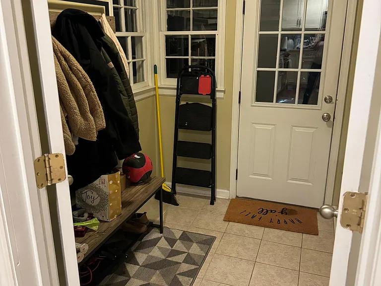 Mudroom with laundry room