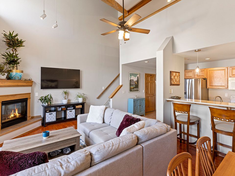 Open concept. Fireplace is a great source of heat!
