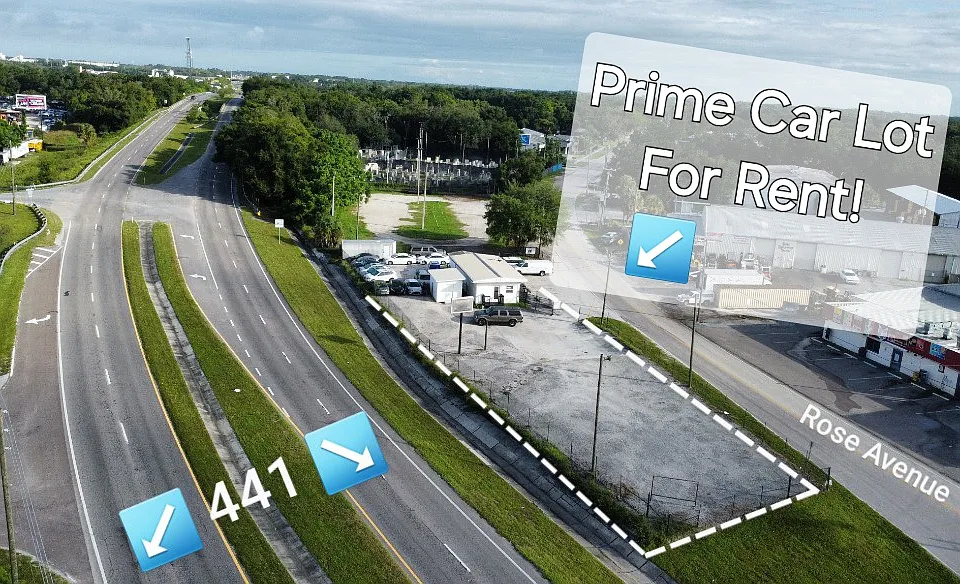 Prime Car Lot For Rent with 2 Frontages in Orlando!