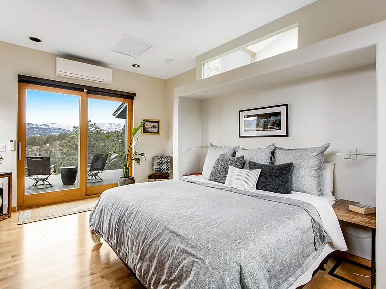 Upstairs primary bedroom with crazy good views