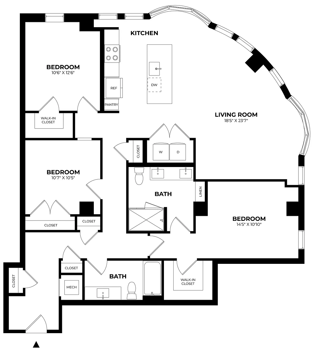 Floor plan 3 Bed/2 Bath-E3