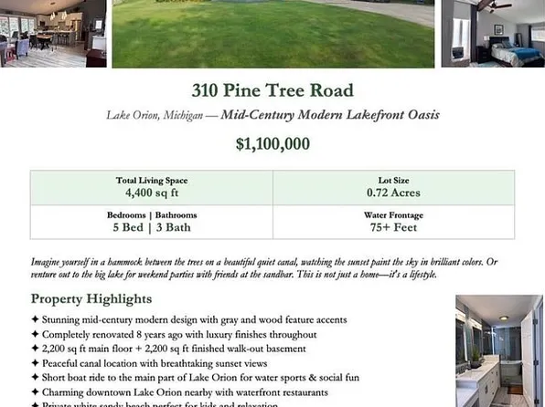 310 Pine Tree Rd, Lake Orion, MI 48362