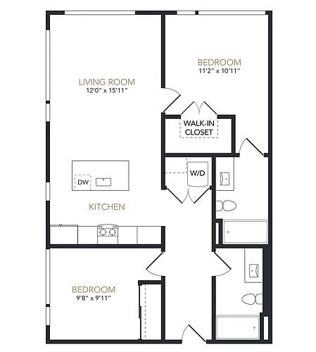 Floor plan 2X2 MFTE A