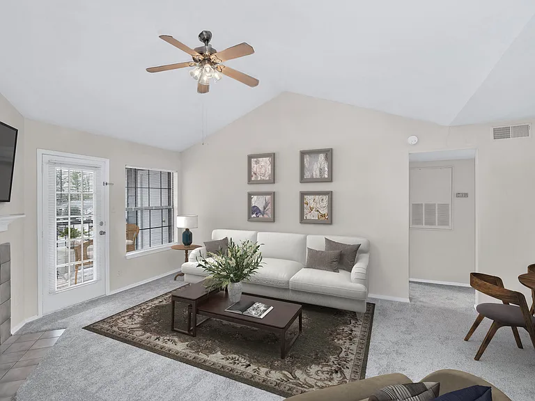 Spacious living areas with plush carpet