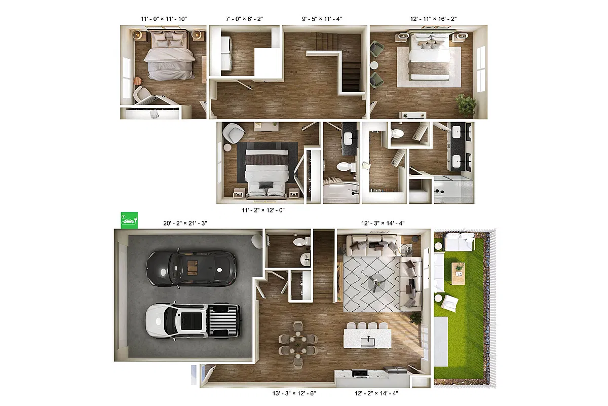 Floor plan 3B Townhome