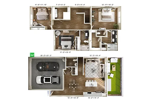 Floor plan 3B Townhome