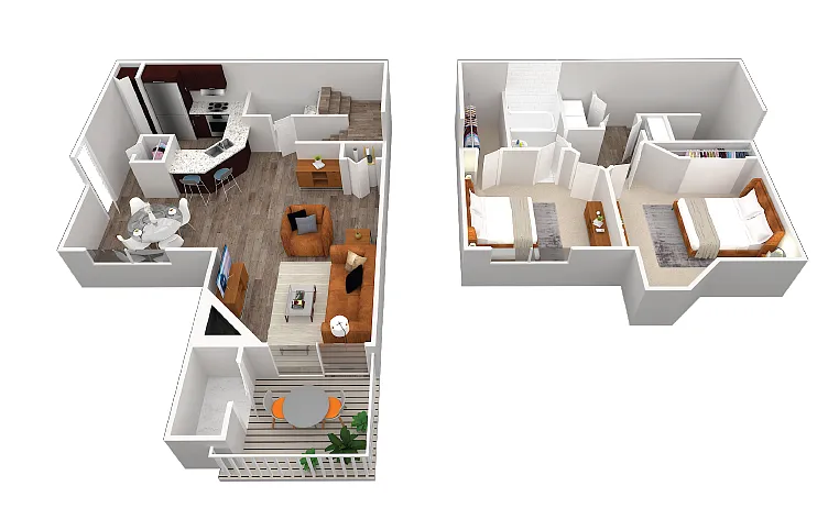 Floor plan The Townhome Terrace-Renovated
