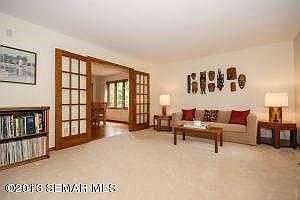 Formal living room with double French doors
