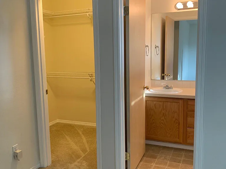 Master walk-in closet and bathroom.