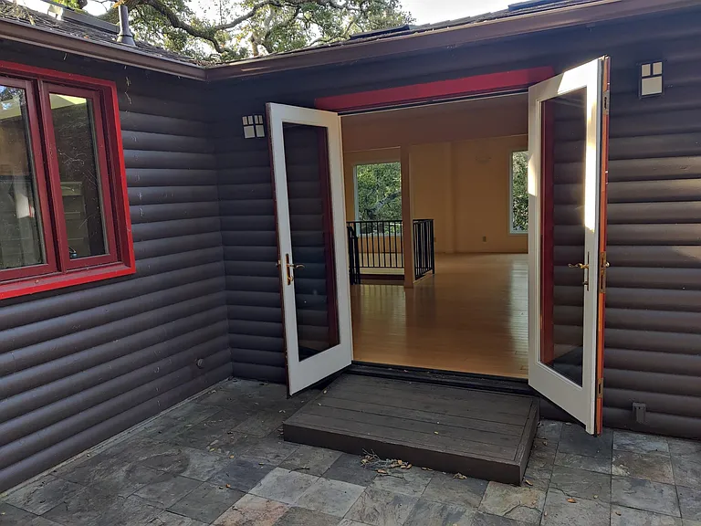 French doors to back patio