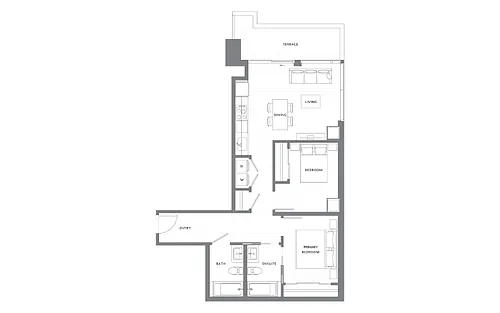 Floor plan 2 Bedroom 2 Bath B8