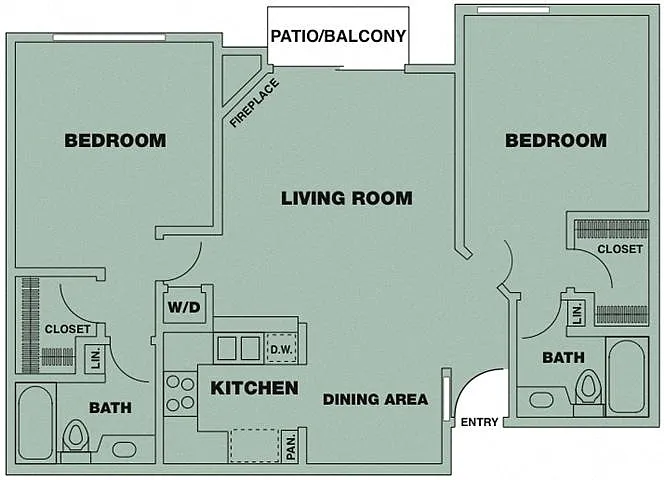 Floor plan 2 Bedroom/ 2 Bath