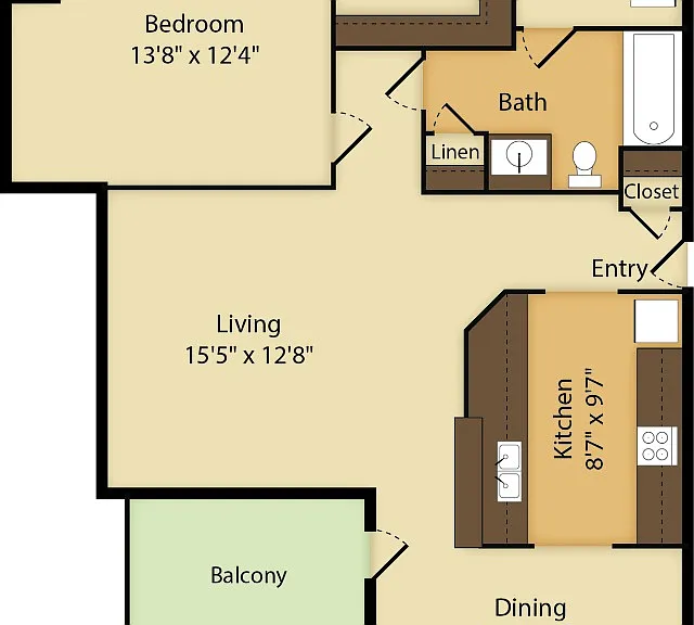 1 Bedroom | 1 Bath | 805 SF 1 Bedroom | 1 Bath | 805 SF