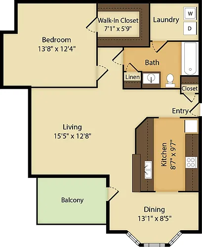 Floor plan 1 Bedroom
