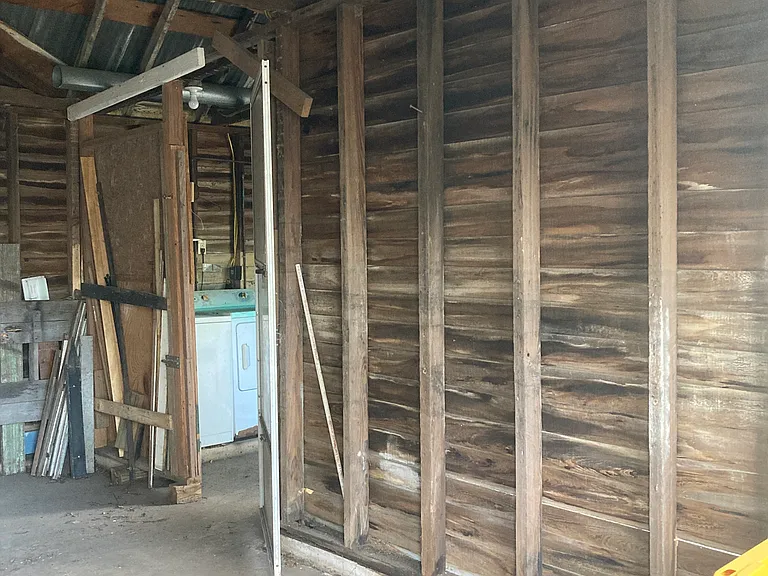 Unfinished area of shed